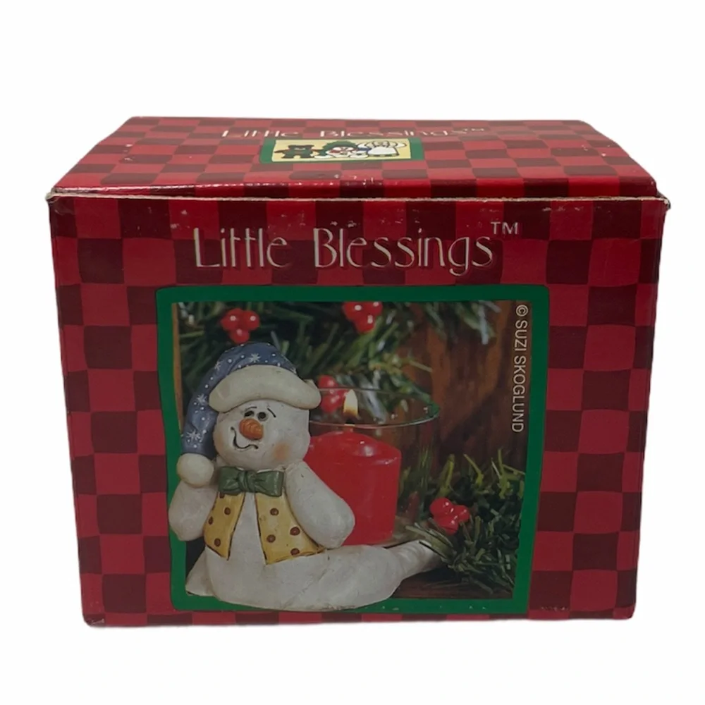 Snowman Candle Holder Little Blessings Decoration Gifts Christmas Ornaments